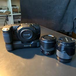 Black Magic 4k camera ,Battery Power Pack & Lenses 