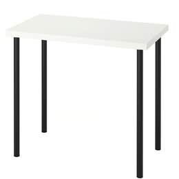 Table, white/black, 39 3/8x23 5/8 "