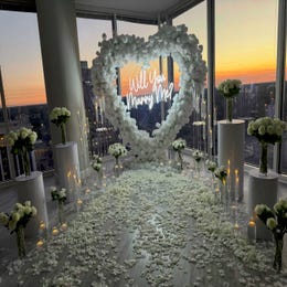 8ft heart arch proposal setup (red, pink, or white)