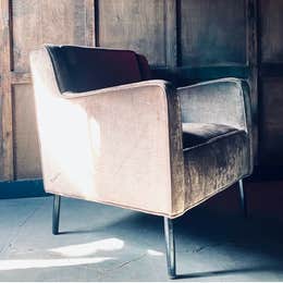 Midcentury velvet armchair