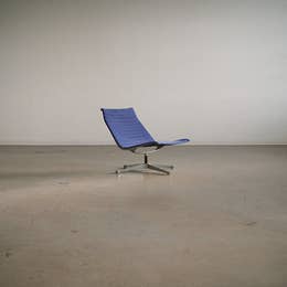 Eames Thin Pad Lounge Chair in Blue by Charles and Ray Eames for Herman Miller