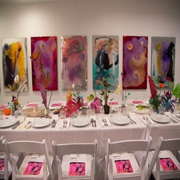 Flatware and dinner table set up