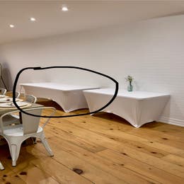 6 Ft Foldout Table with Tablecloth