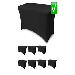 Black Fitted Stretch Table Cover-Spandex Elastic 