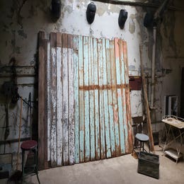 Distressed beadboard from abandoned farmhouse