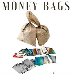 Canvas Money Bags with Credit Cards