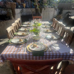 Mix and Match Fine China, Silverware, Serving Pieces, and Cloth Napkins for up to 12 guests