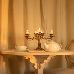 Table candelabra with real candles