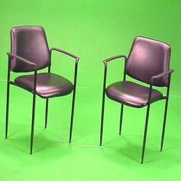 2 - black vinyl Interview Chairs
