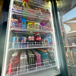 Out door glass fridge