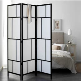 RISÖR Room divider, white/black, 85x72 7/8 "