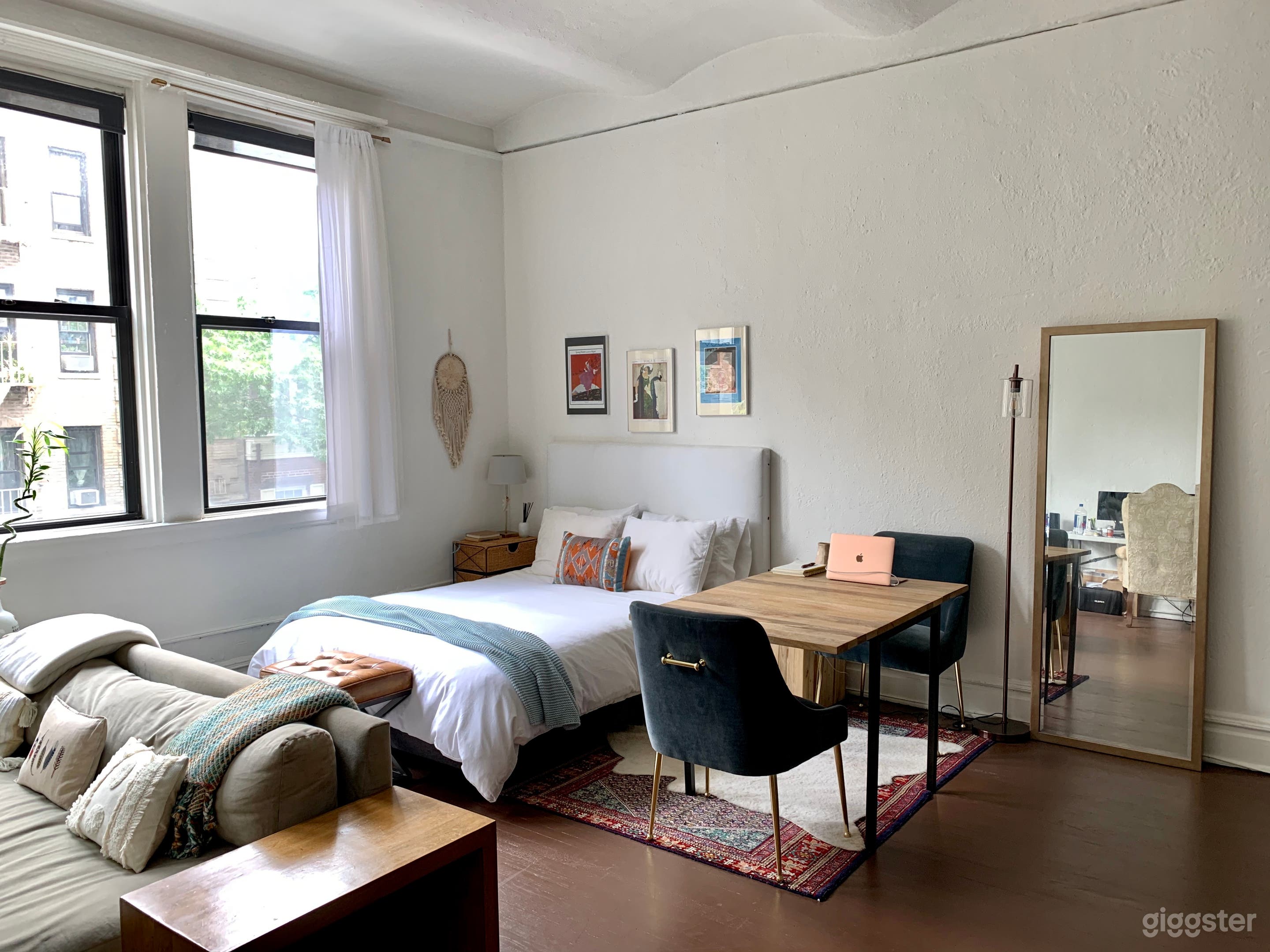 Lots of natural lights from the large windows. 11 ft. high ceilings.