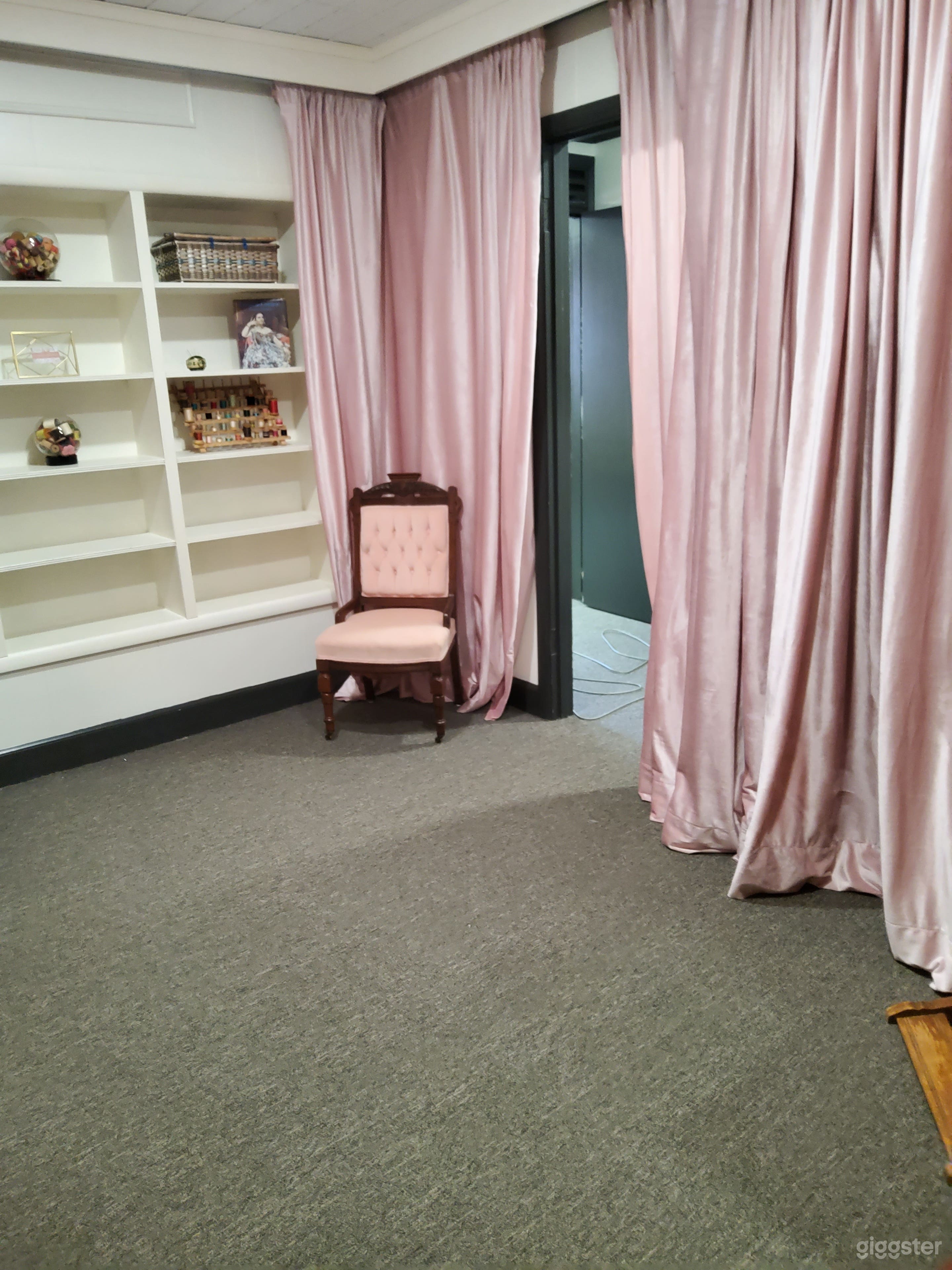 Dressing room entrance, built in bookcase