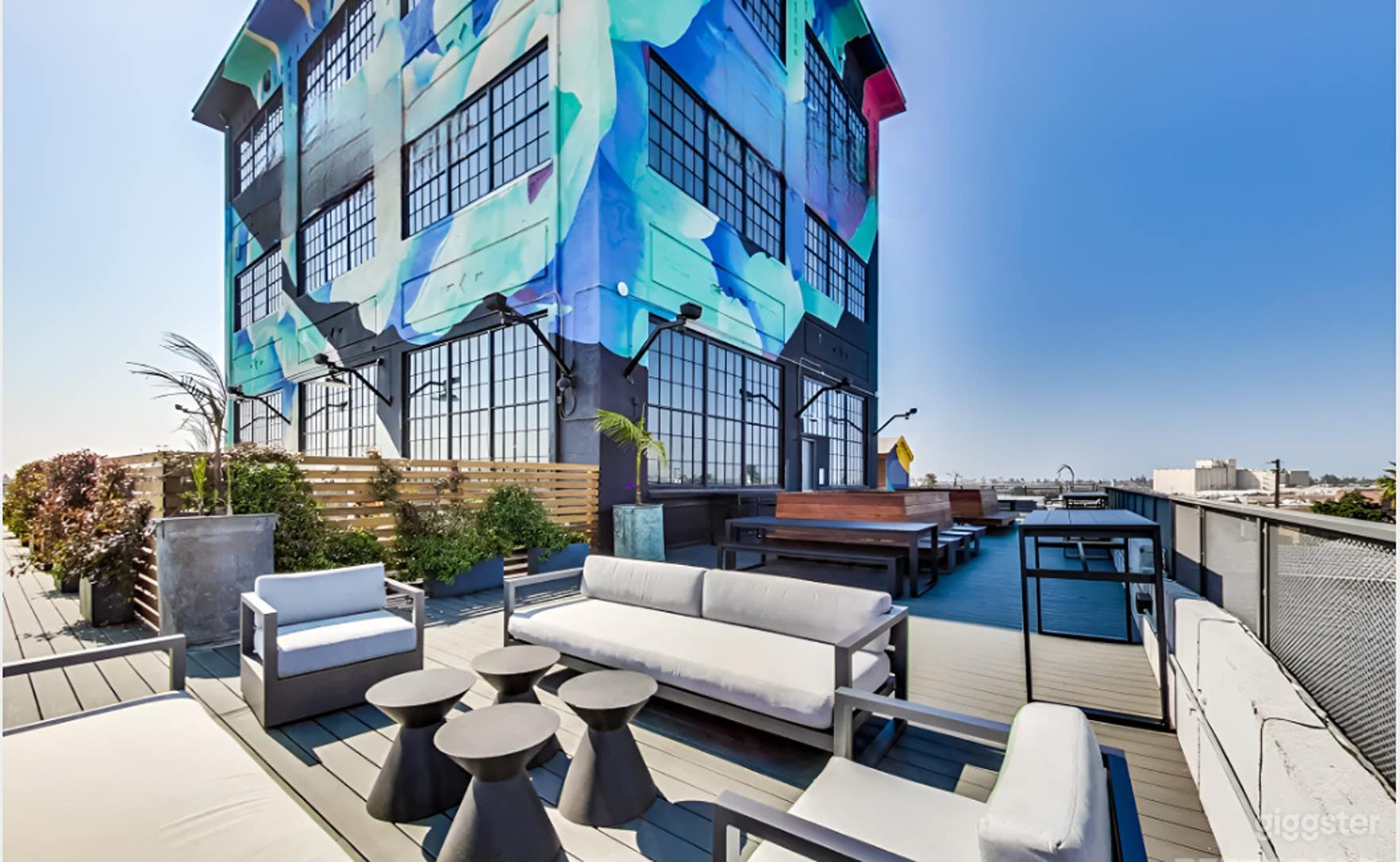 Beautiful Industrial Rooftop Lounge Photo 1