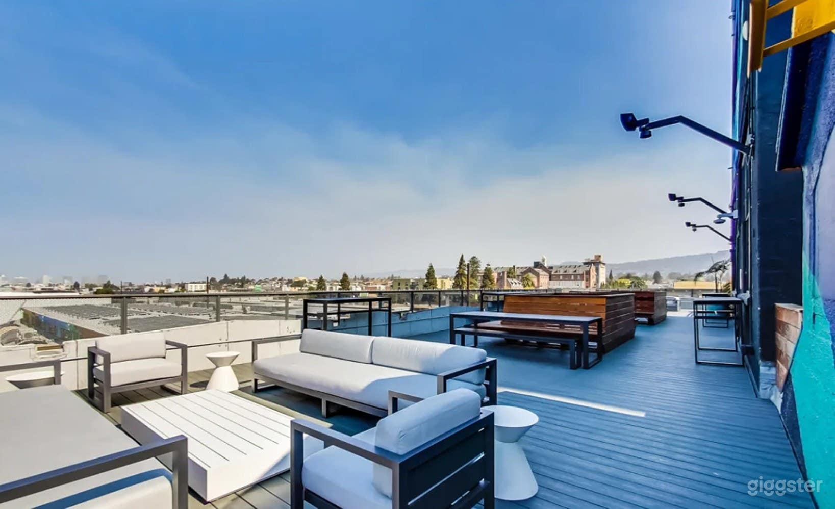 Beautiful Industrial Rooftop Lounge Photo 4