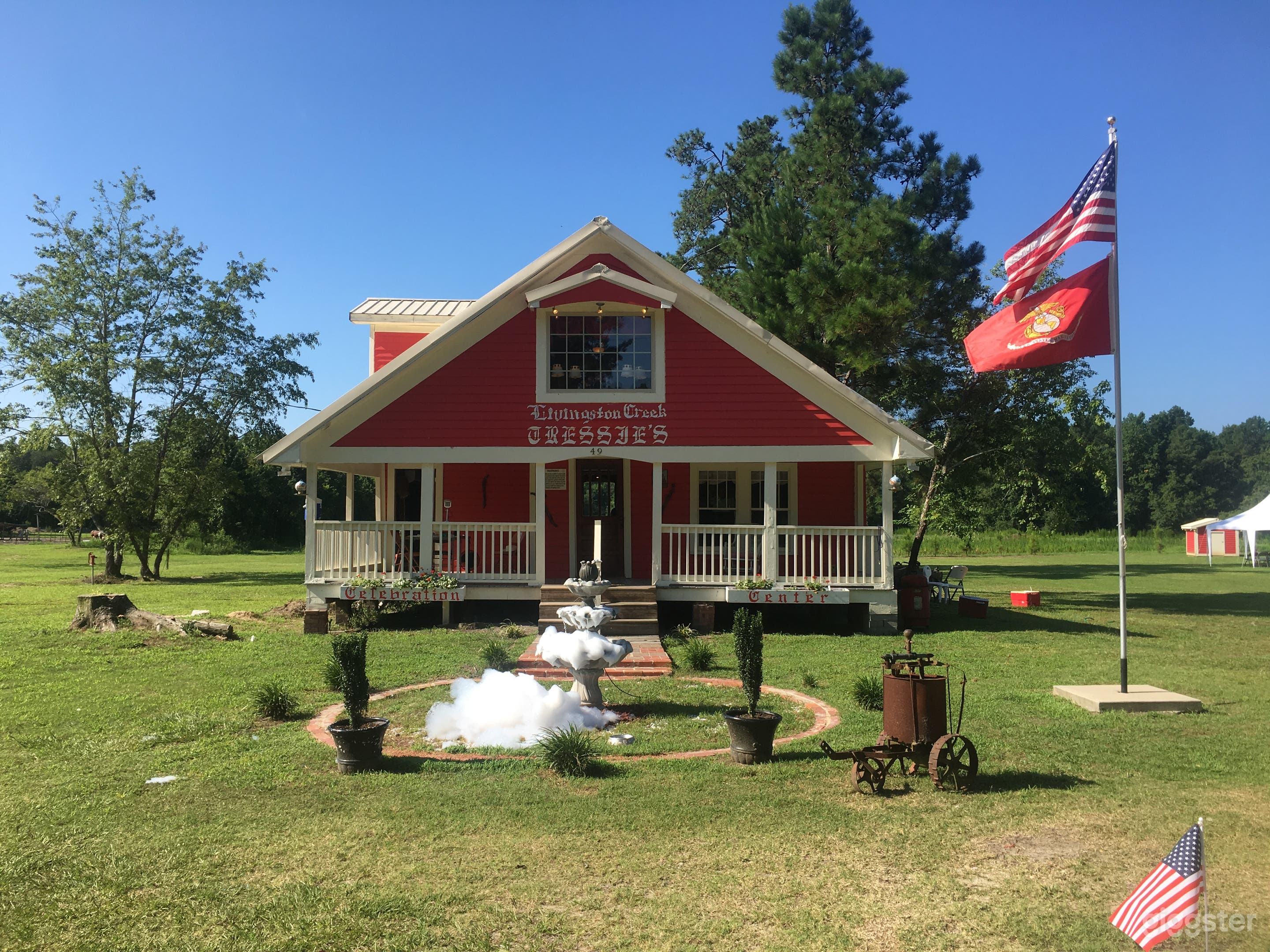 Although she is one hundred years old, the farmhouse Tressie's is fully renovated with a functional kitchen, two bathrooms, a front room and upstairs open space.