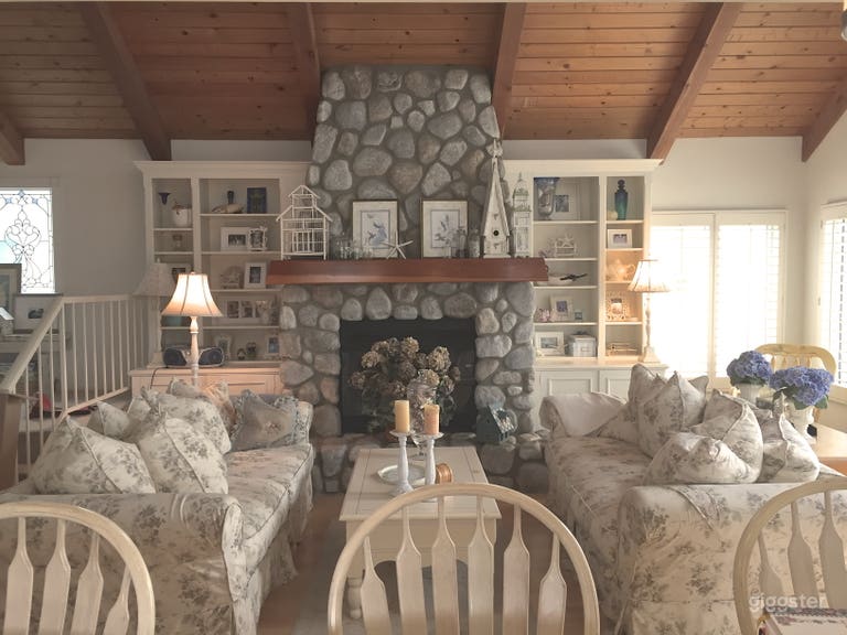  Living Room with stone fireplace 