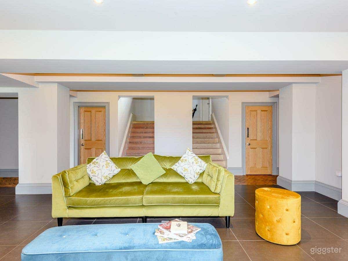 Double sandstone stairs.