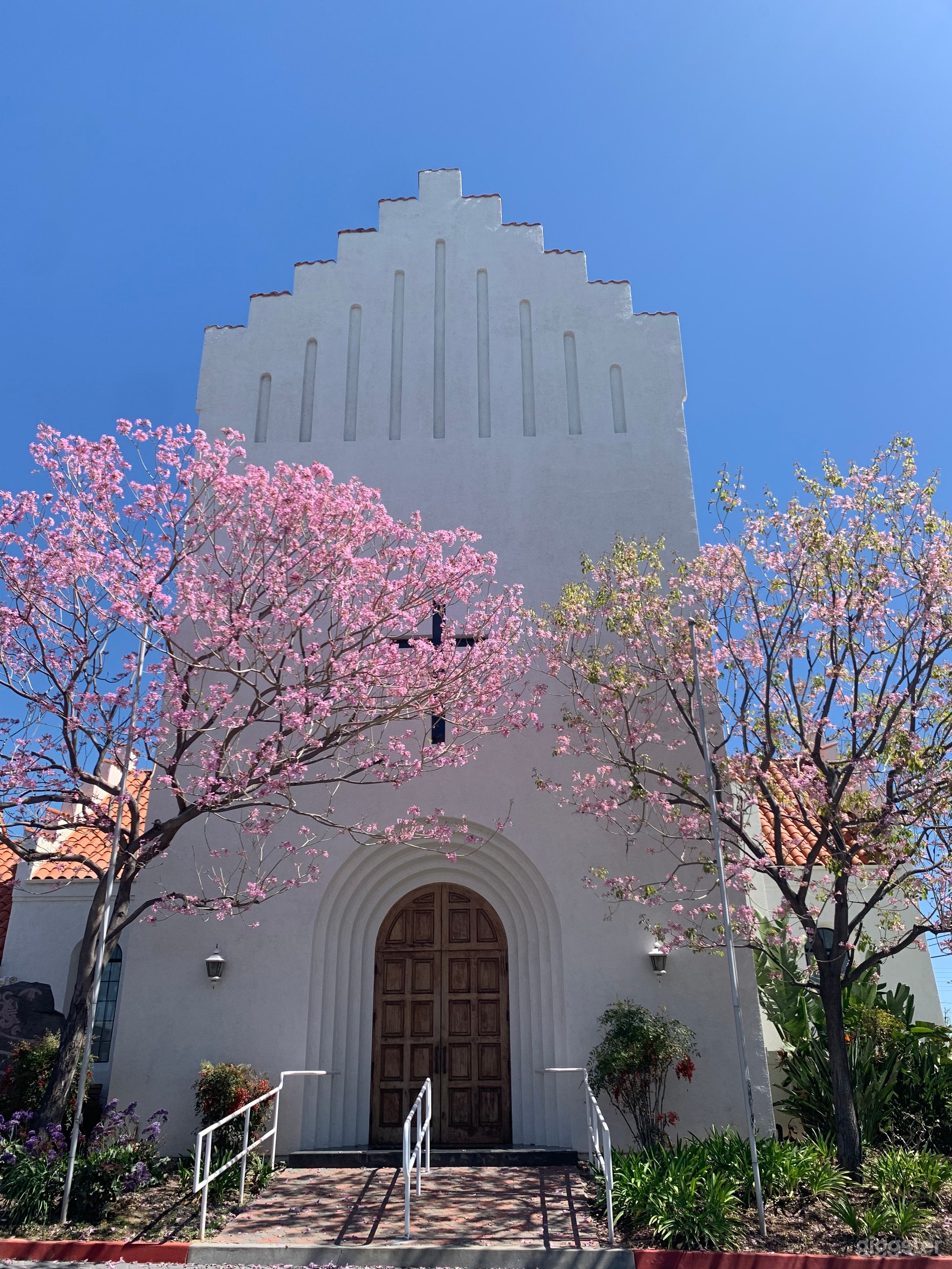 Main entrance to sanctuary. 