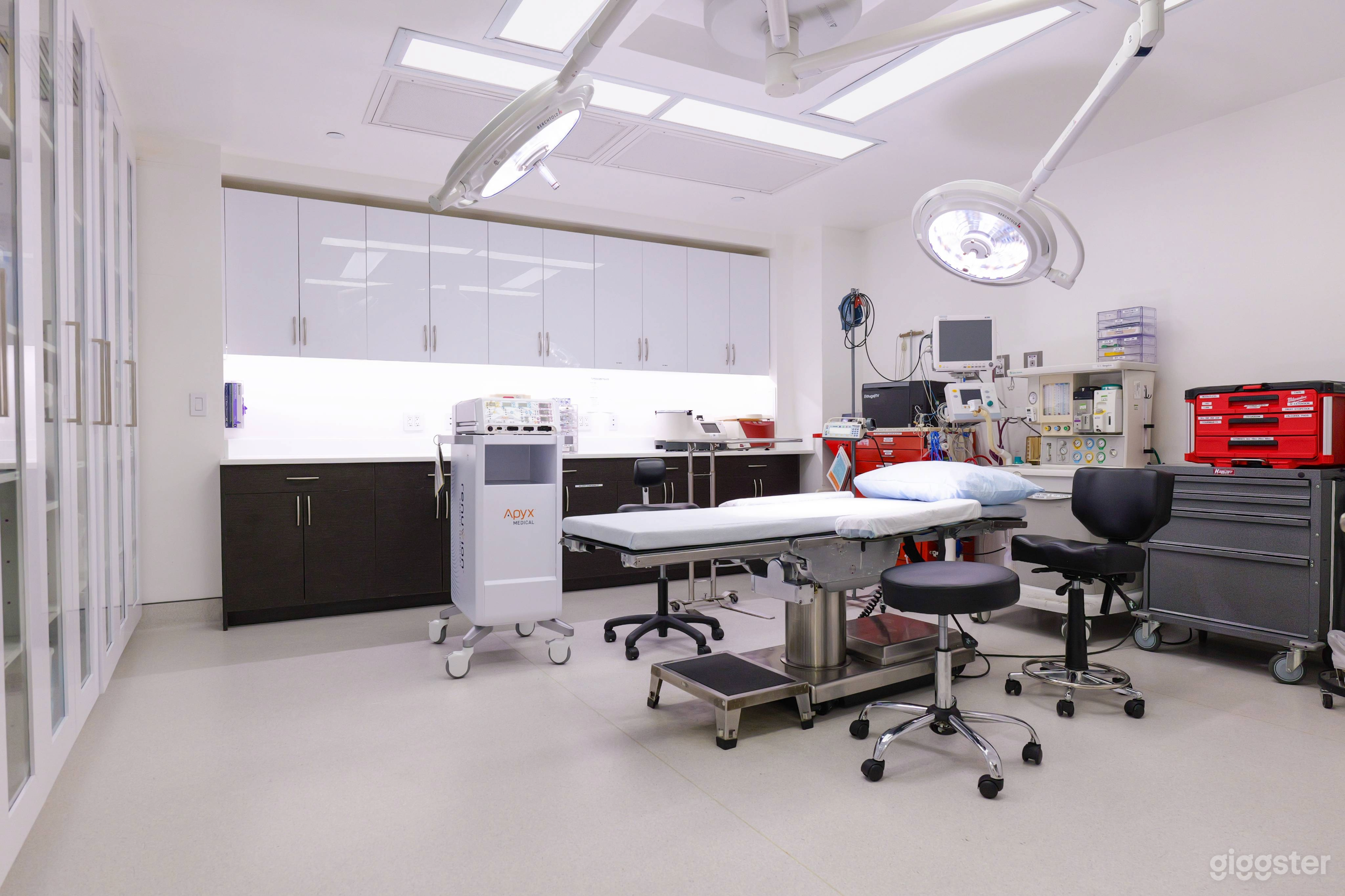 Operating Room with Overhead Boom Lighting 