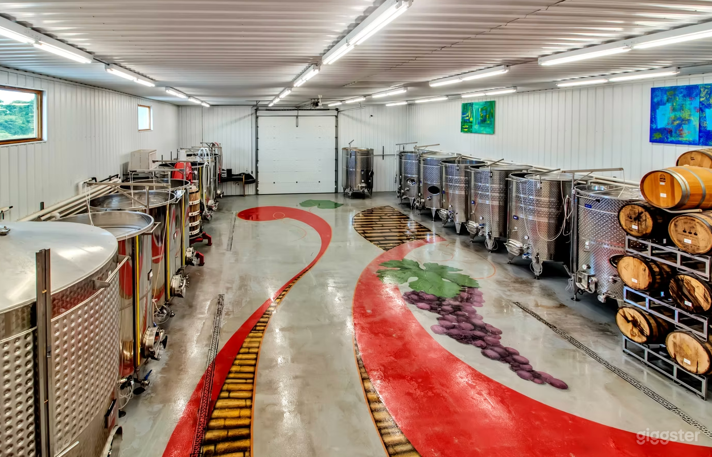 Barrel Room with Wall Set of Glass Doors Photo 2