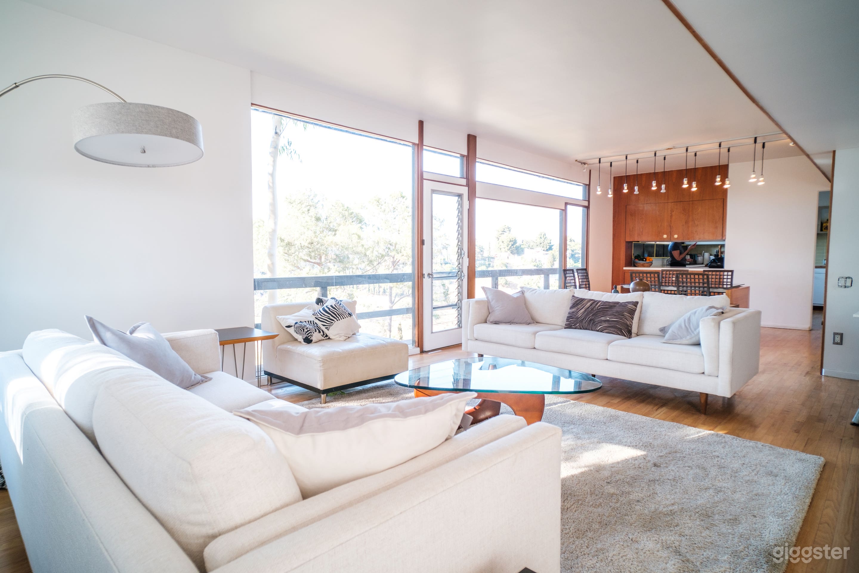 Wall of glass with views of mountains