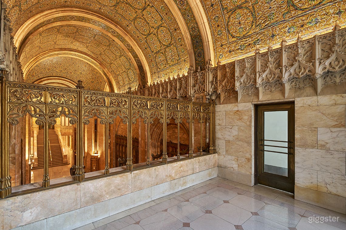 Iconic Second Floor Balconies in Historic Gothic Venue Photo 3