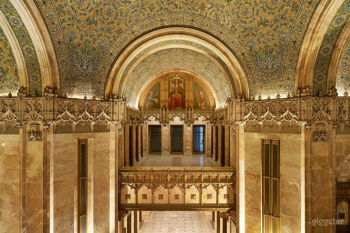 Iconic Second Floor Balconies in Historic Gothic Venue Photo 1