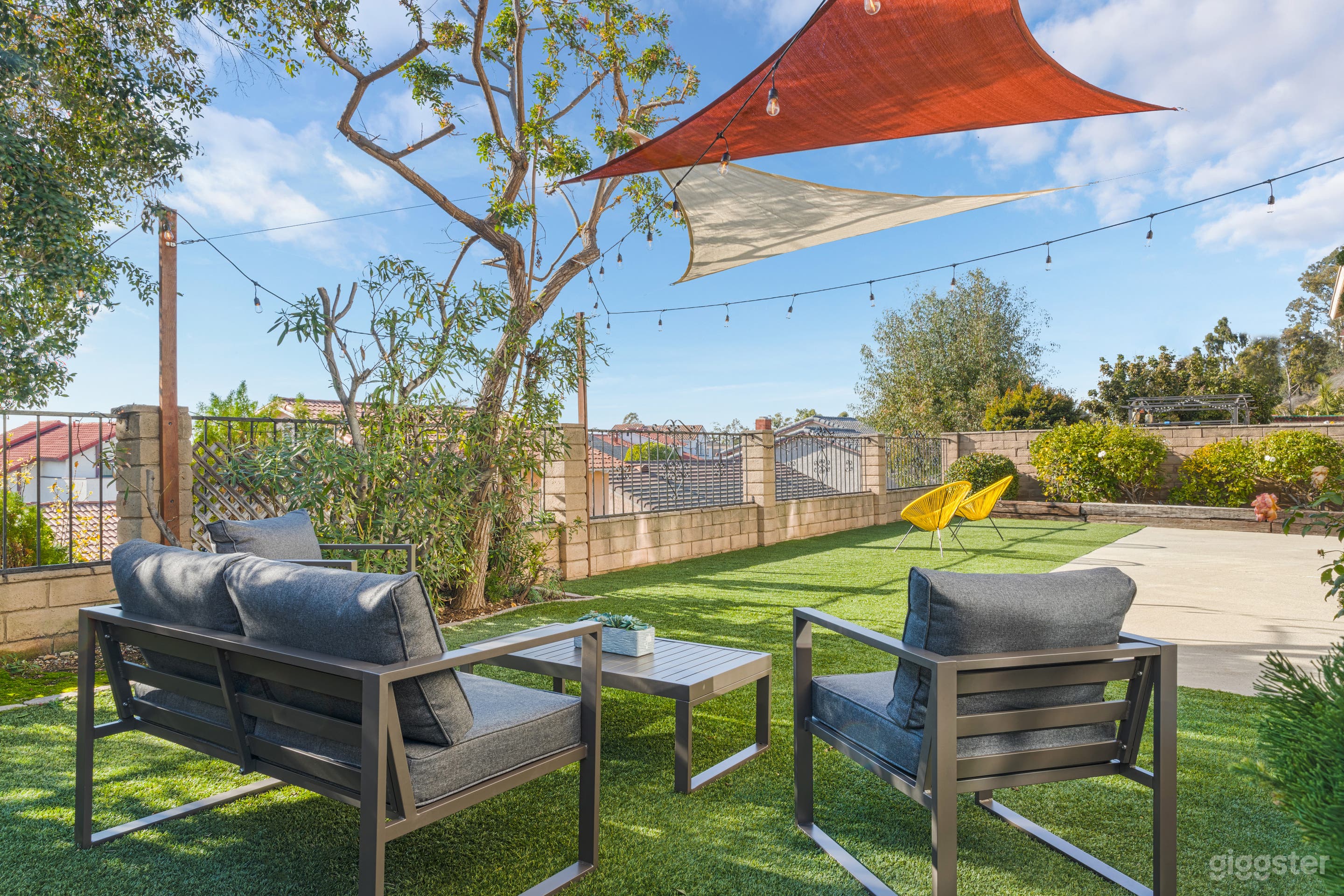 Backyard daytime view.