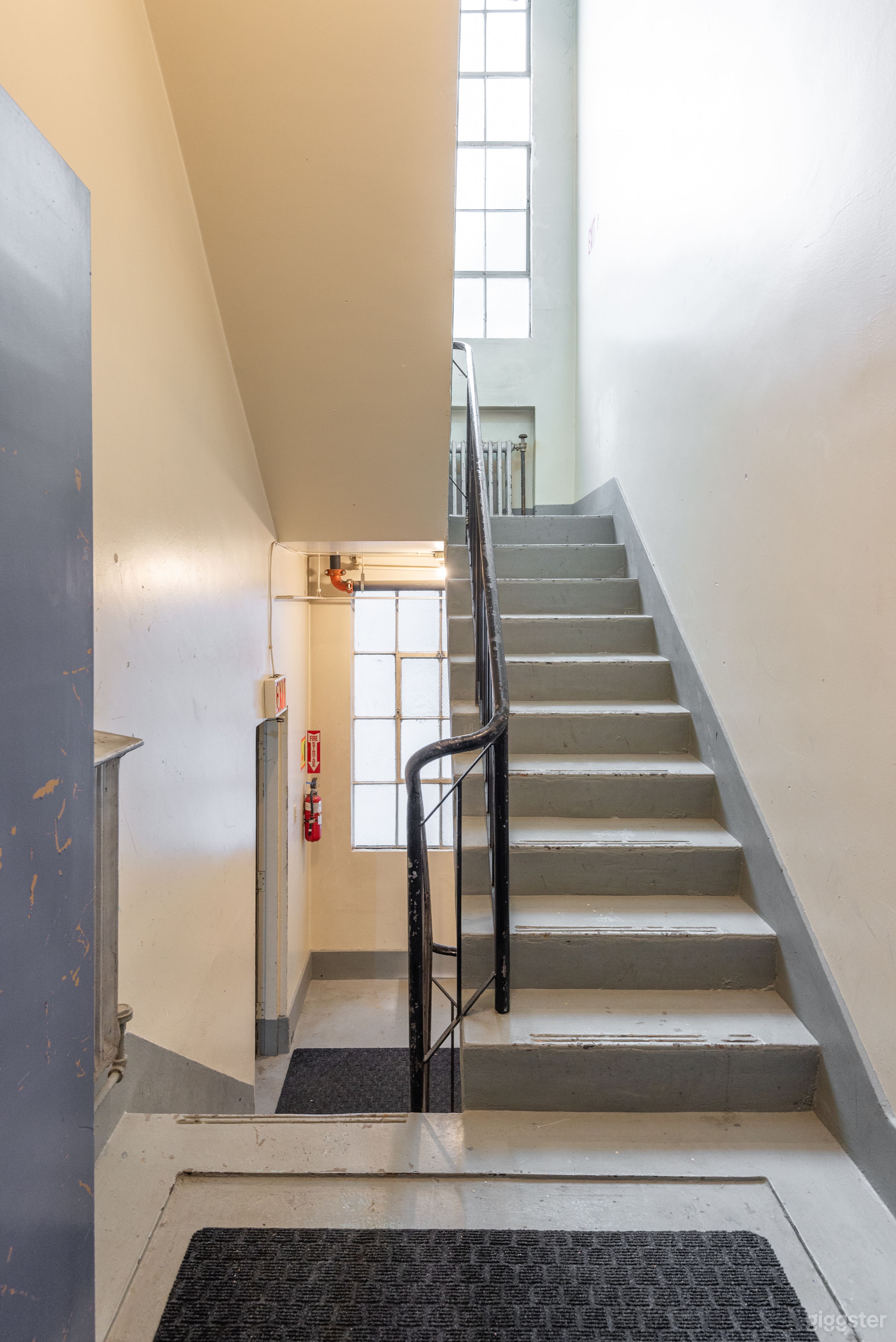 Back Stairwell, 1930s utility stairs for coroner's dept.