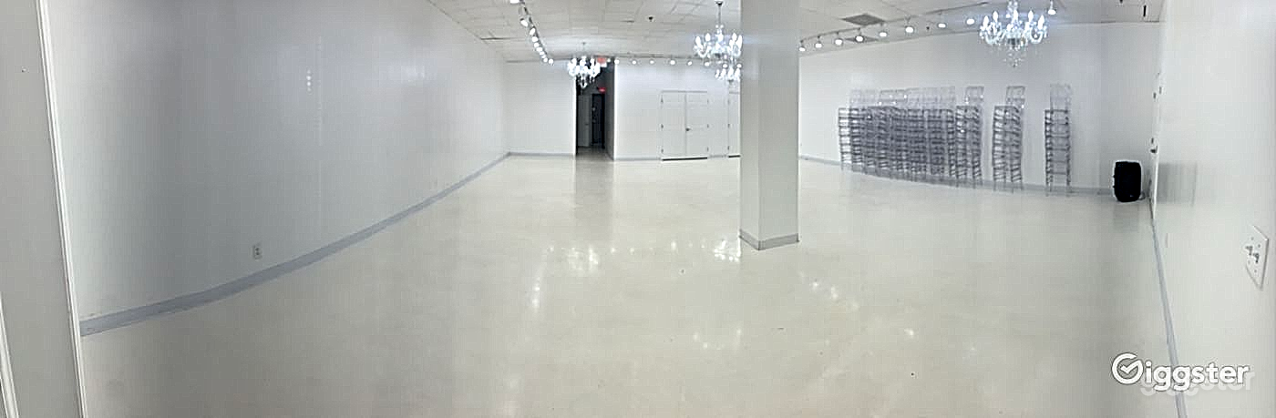 Our beautiful all white room is roughly 1400 sq ft