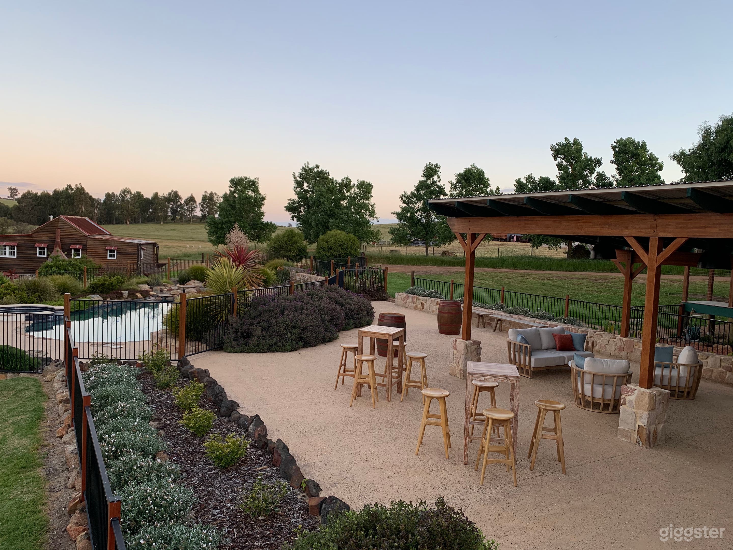 Outdoor patio Shearing Shed