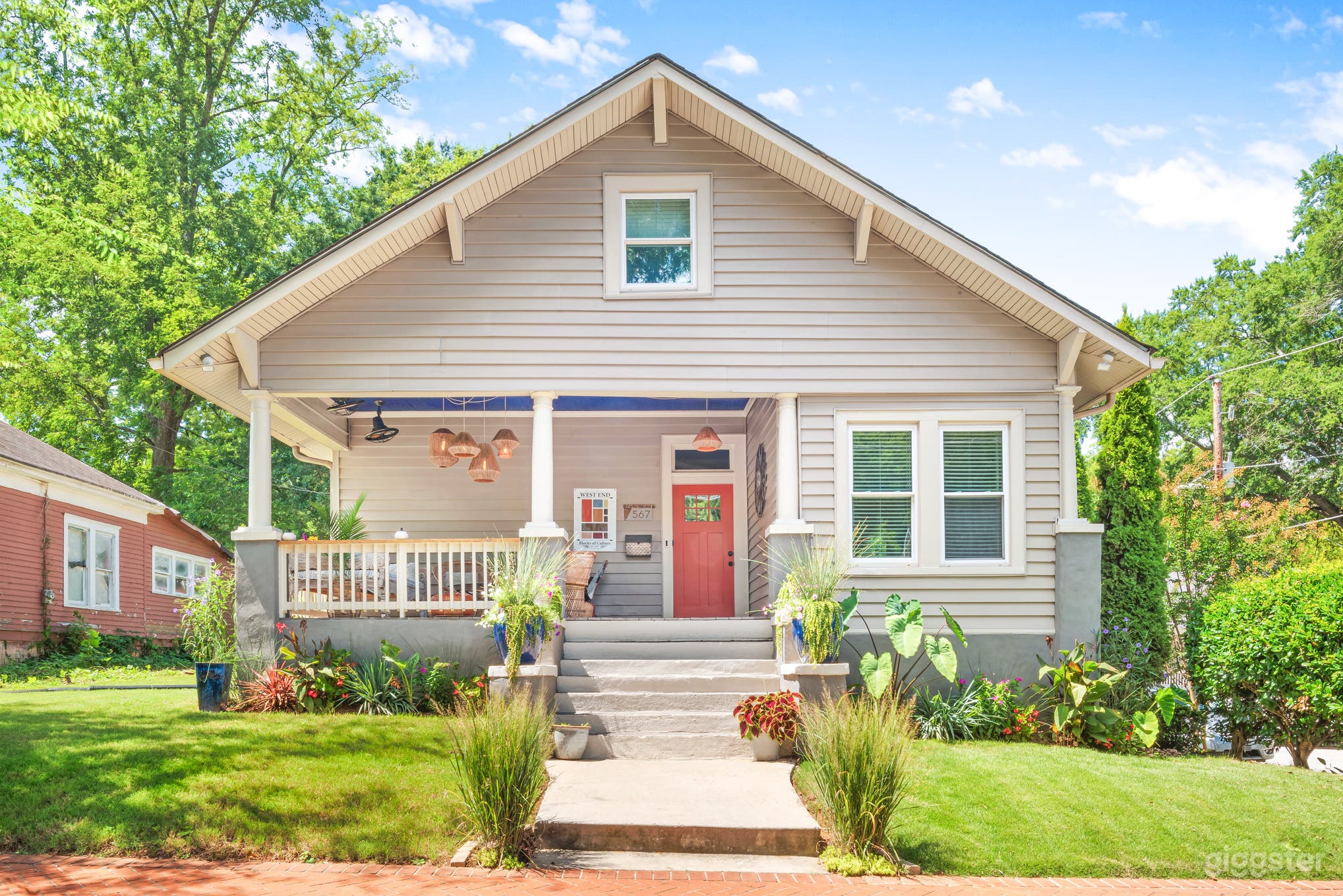 Front of home on a summer day.
