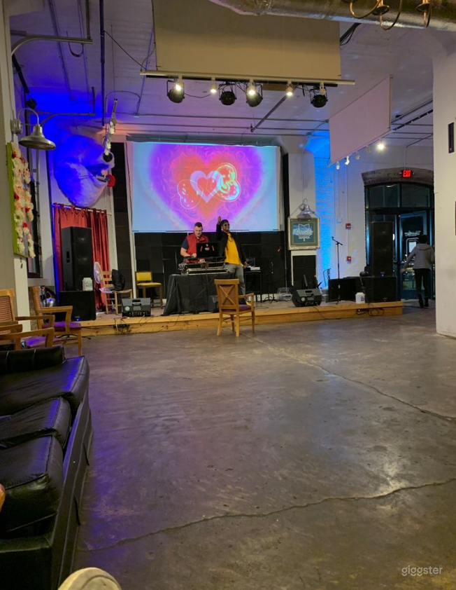  Image of stage and sound &amp; lighting set up 