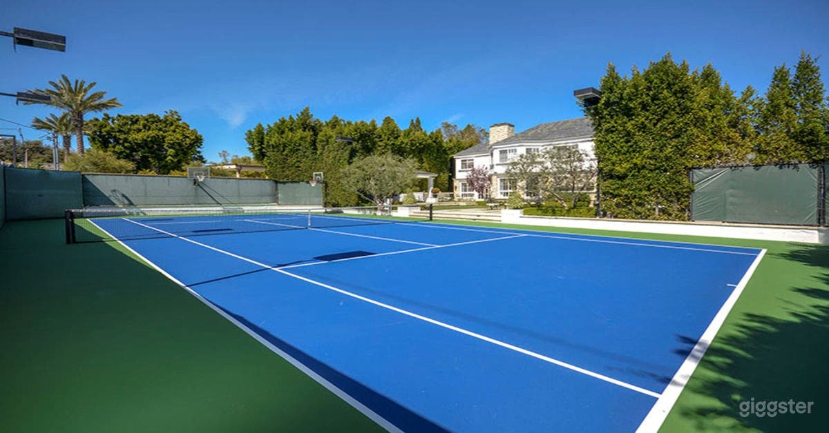 Graceful Blue Tennis Court Photo 1