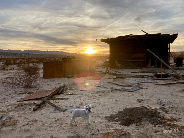 Desert rustic remote wood cabin  