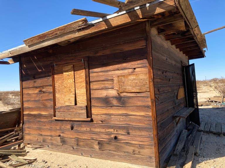  Desert rustic remote wood cabin  