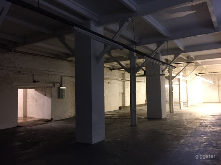  Huge raw and gritty underground factory warehouse 