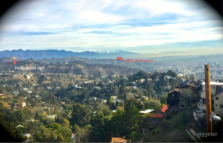  Location of studio and what you see (Hollywood sign, Griffith Observatory etc) 
