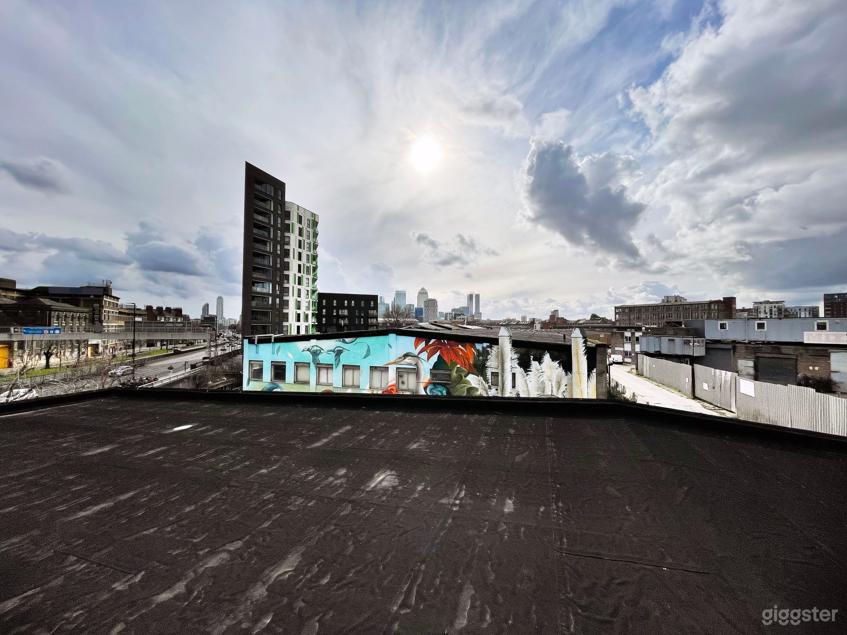 East London rooftop with Canary Wharf views  Photo 1