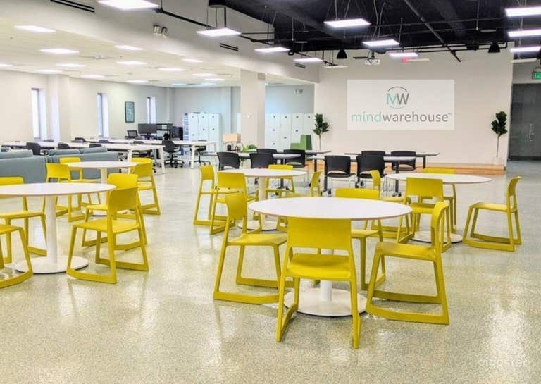  Open area cafe tables. 5 tables with 4 chairs each. 