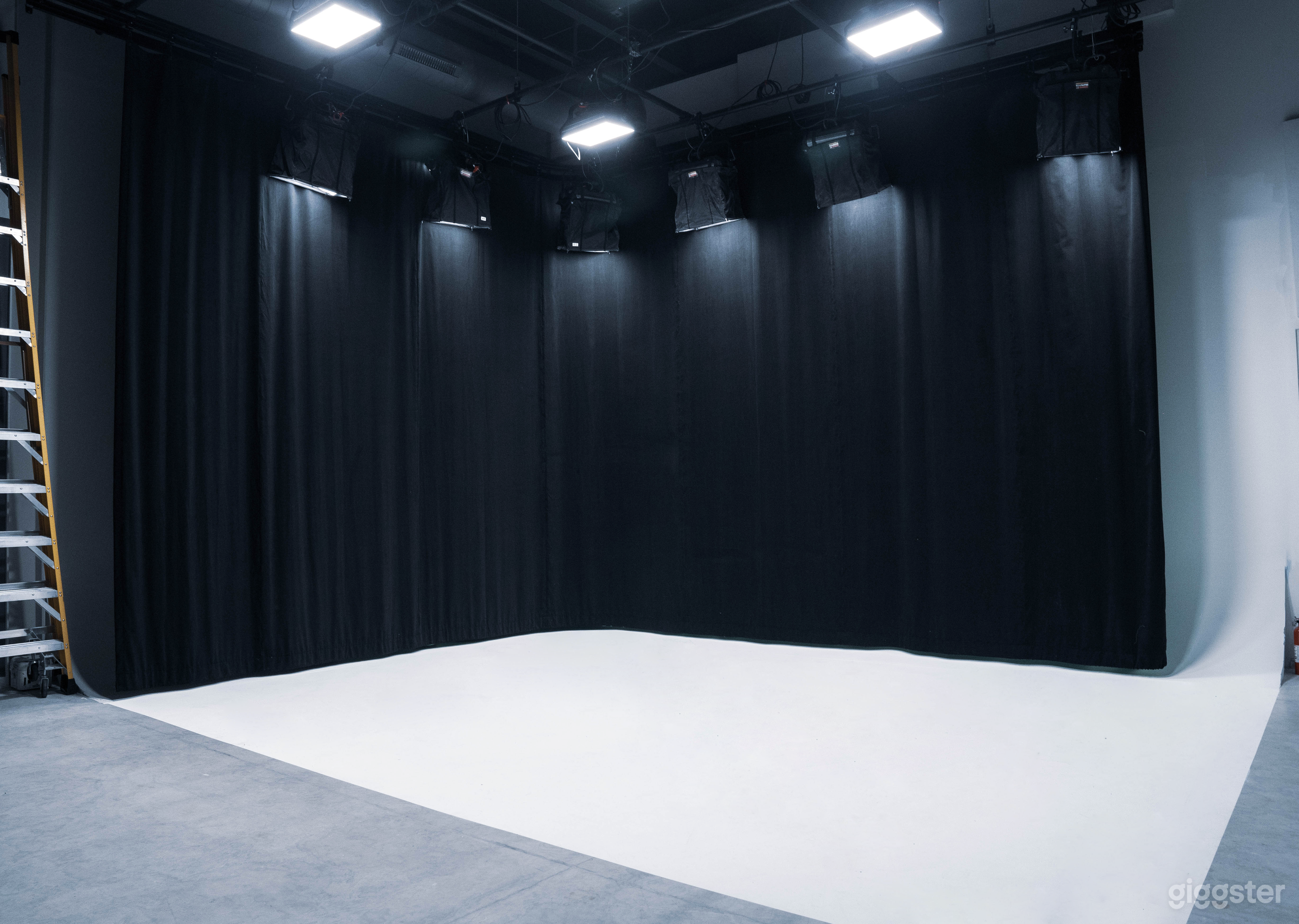 Black muslin curtain
