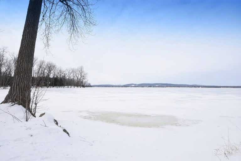  The frozen lake in the winter, you can walk on it, ski on it, ski sail on it etc. 