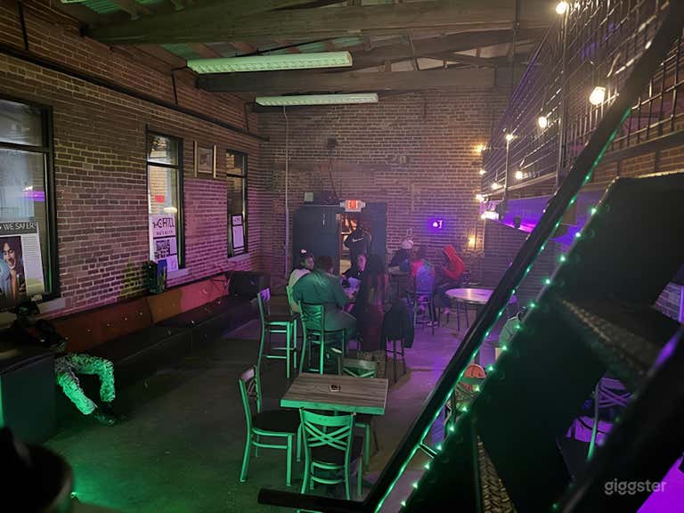  Main room lighted up at night. 