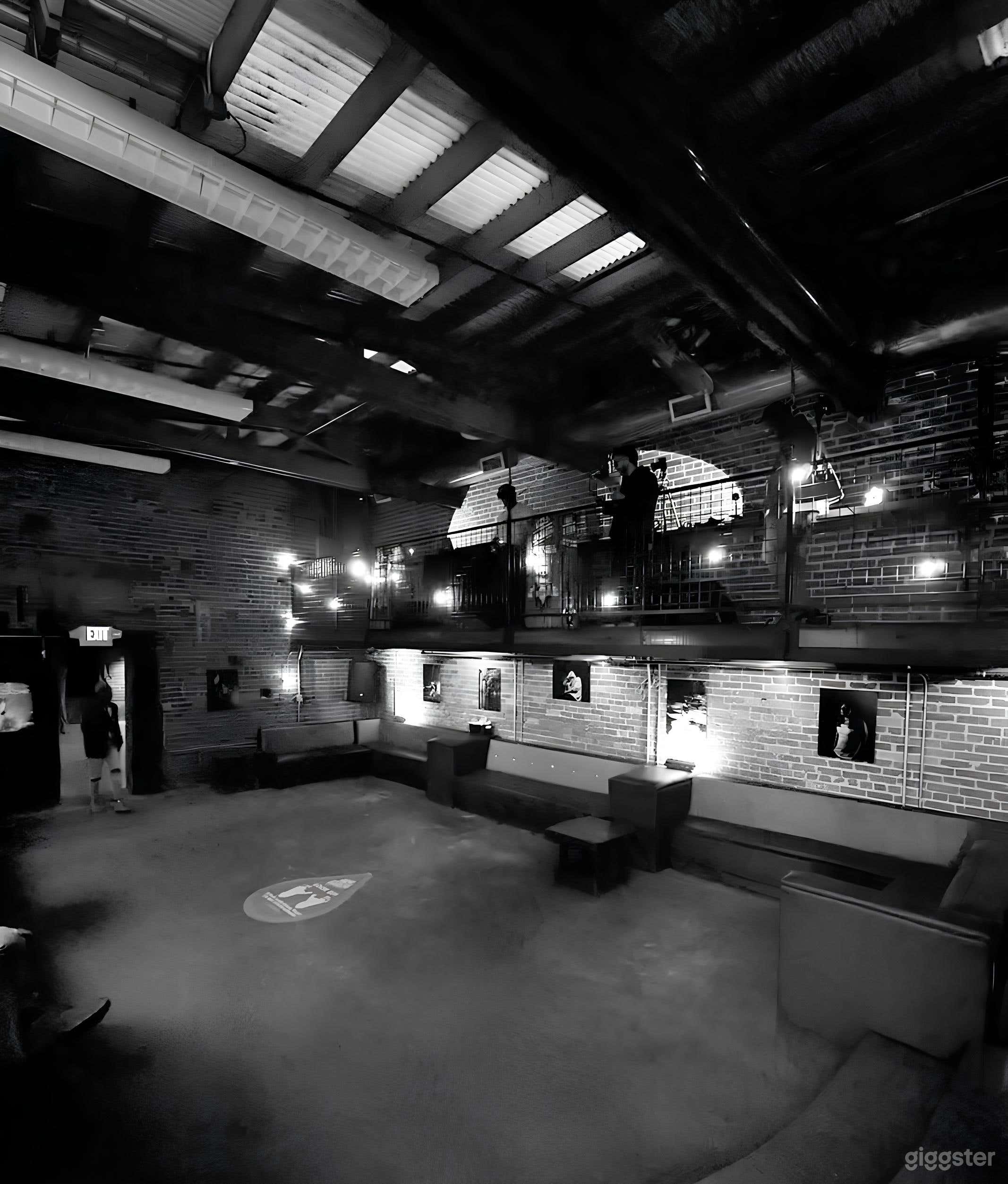 Main Room with balcony, can accommodate up to 125 standing or 45 sitting.
Can be dressed up and classy