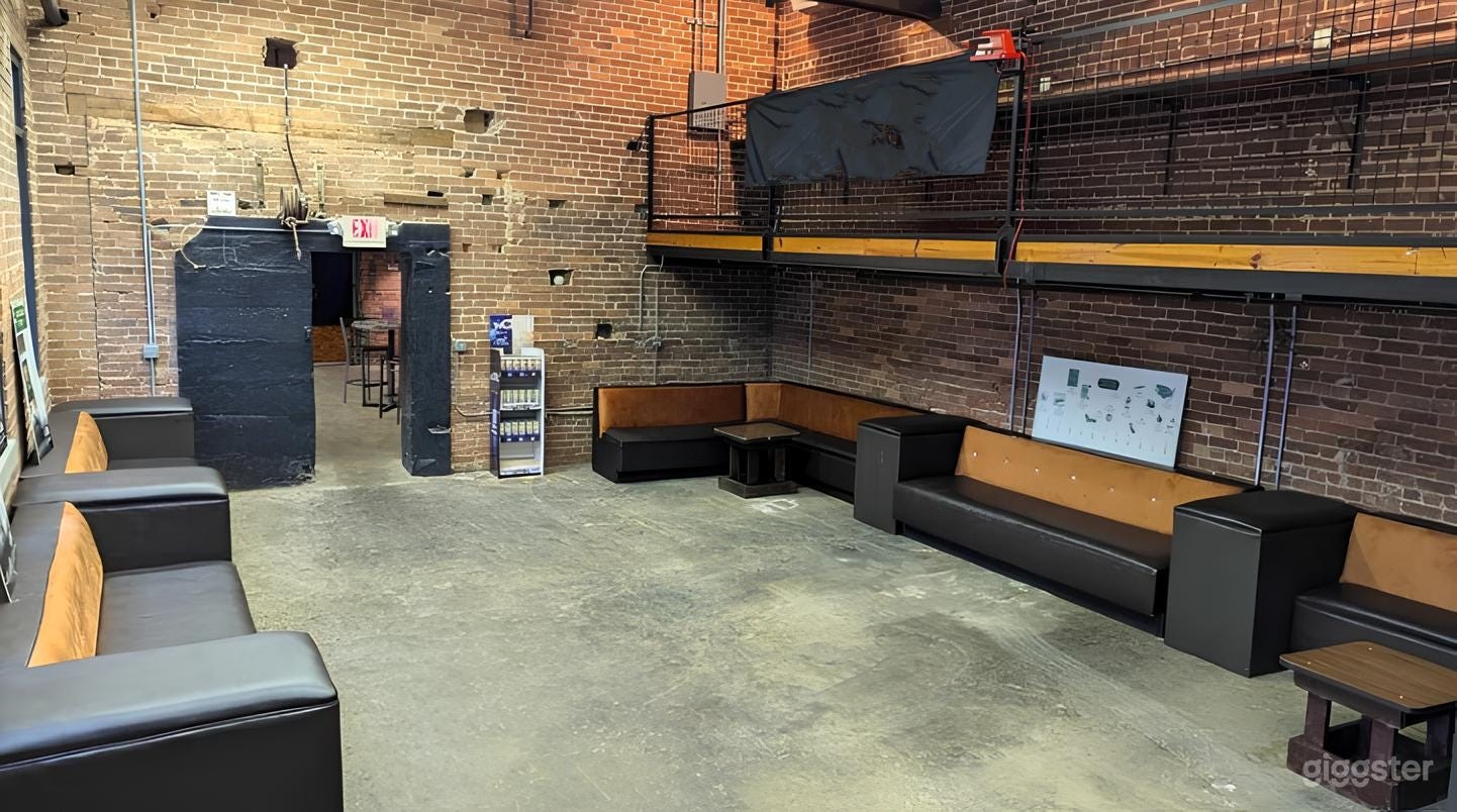 Main Room with balcony, can accommodate up to 125 standing or 45 sitting.