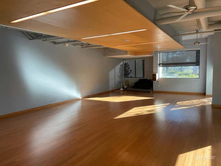 Yoga studio with wood floors.  