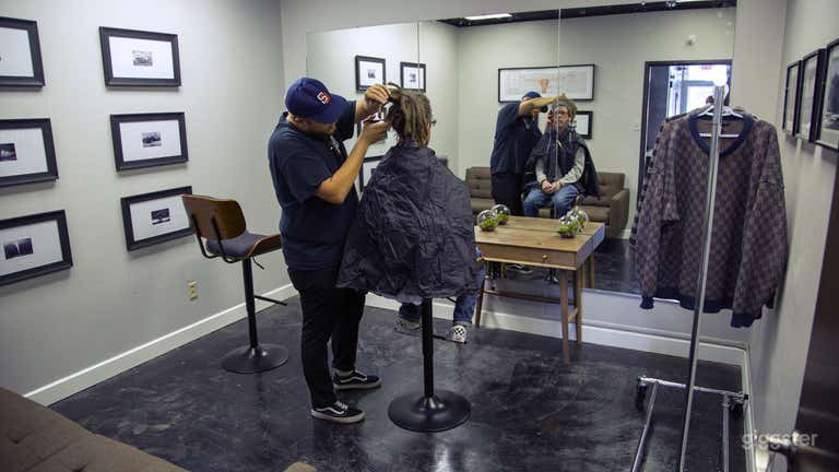  Hair and makeup staging area. 