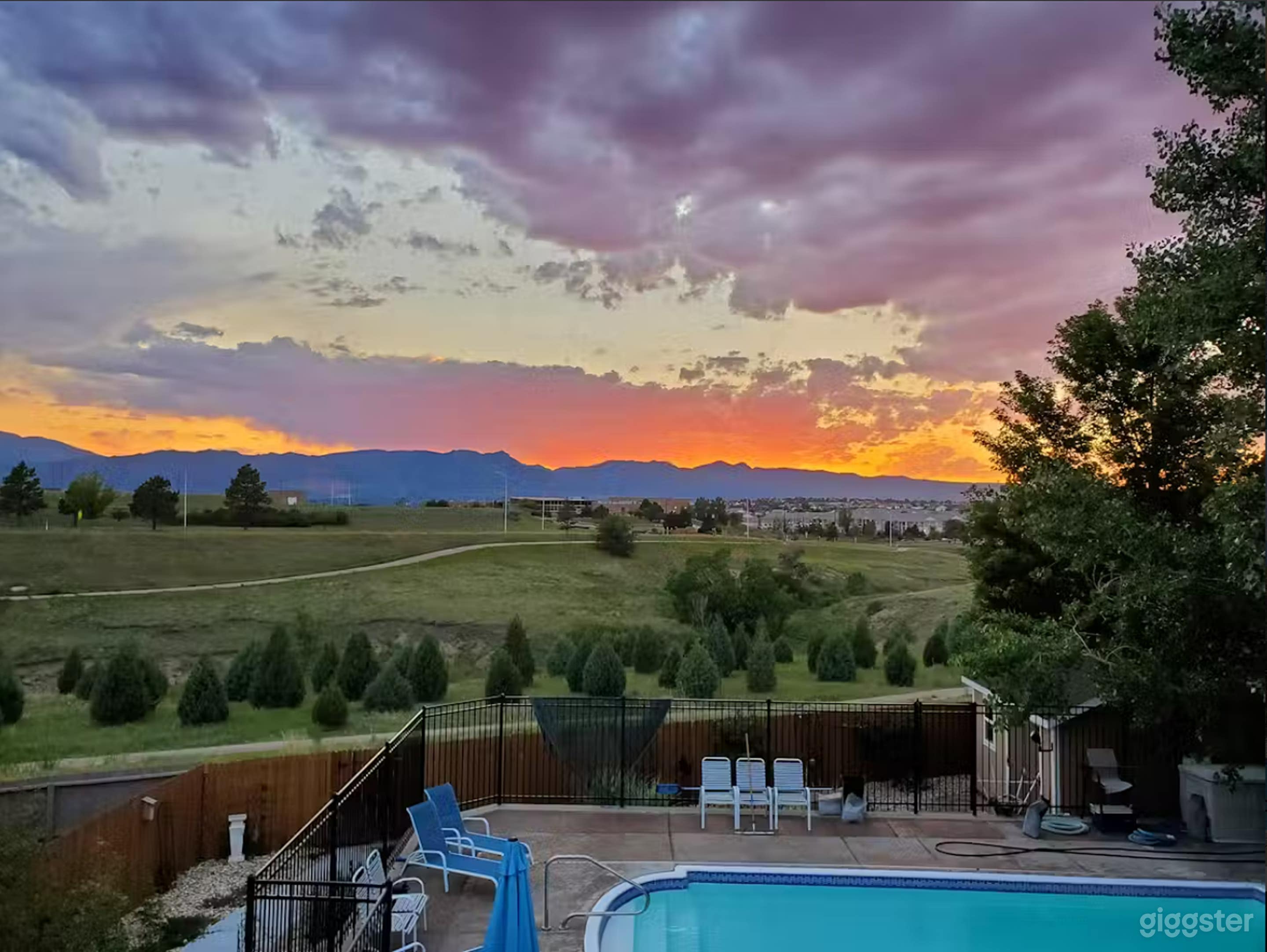 View from the deck at sunset