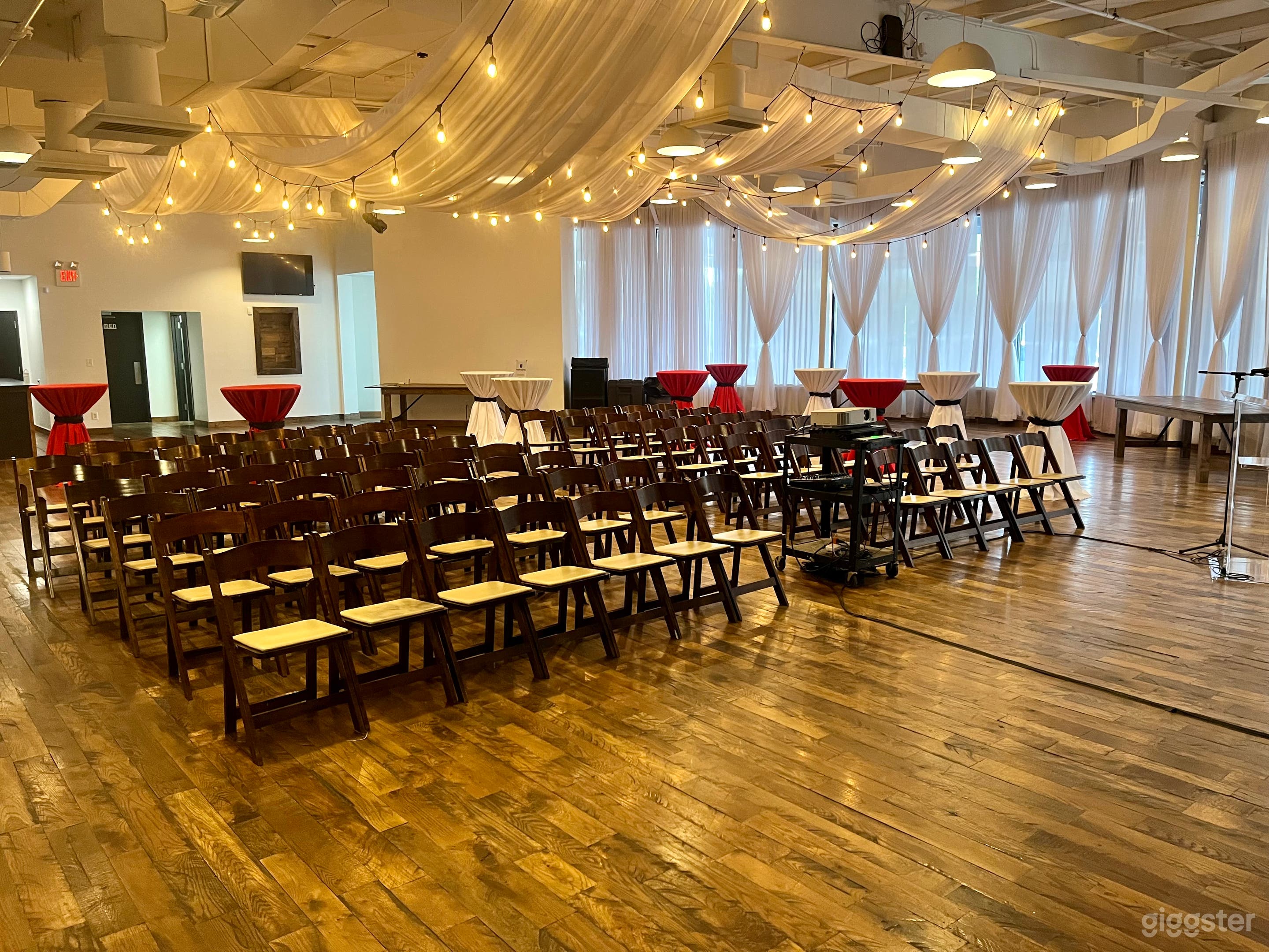 Theater style seating